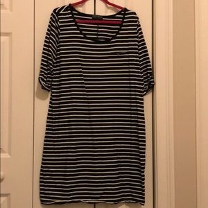 Plus size black and white stripe dress!!